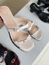 Double Straps Open Toe Block Heel